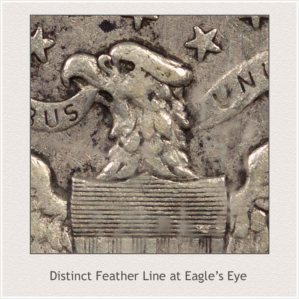 Detail of Eagle on Barber Half Dollar