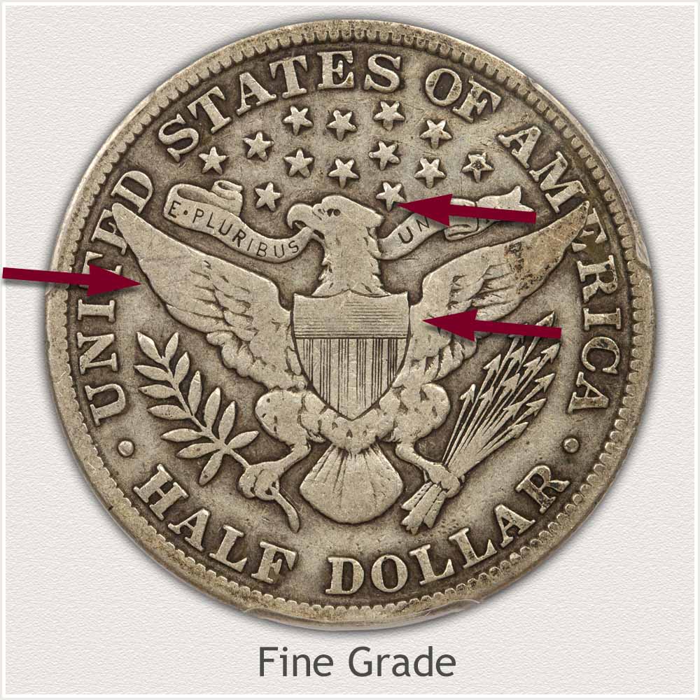 Reverse View: Fine Grade Barber Half Dollar