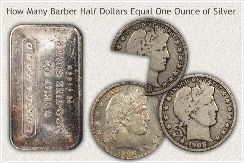 Barber Half Dollars that Equal One Ounce of Silver