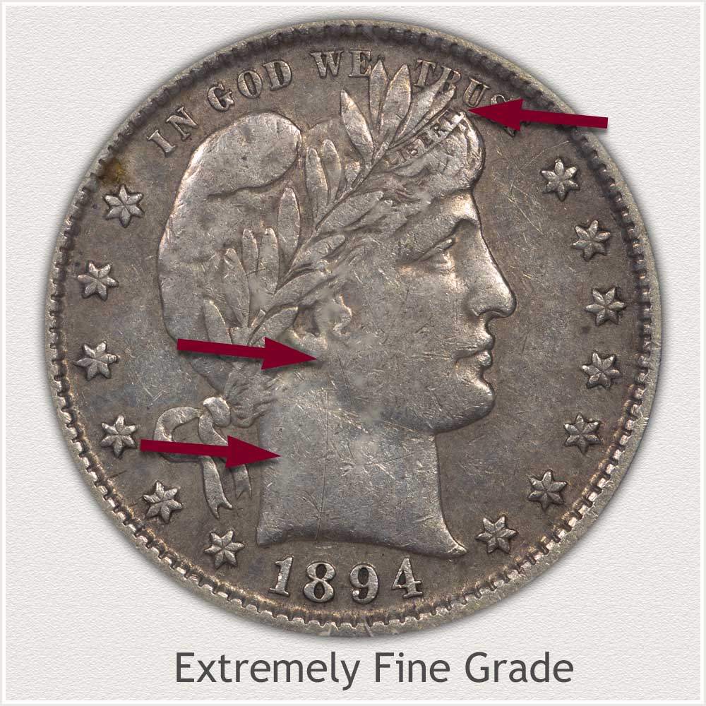 Barber Quarter Extremely Fine Grade