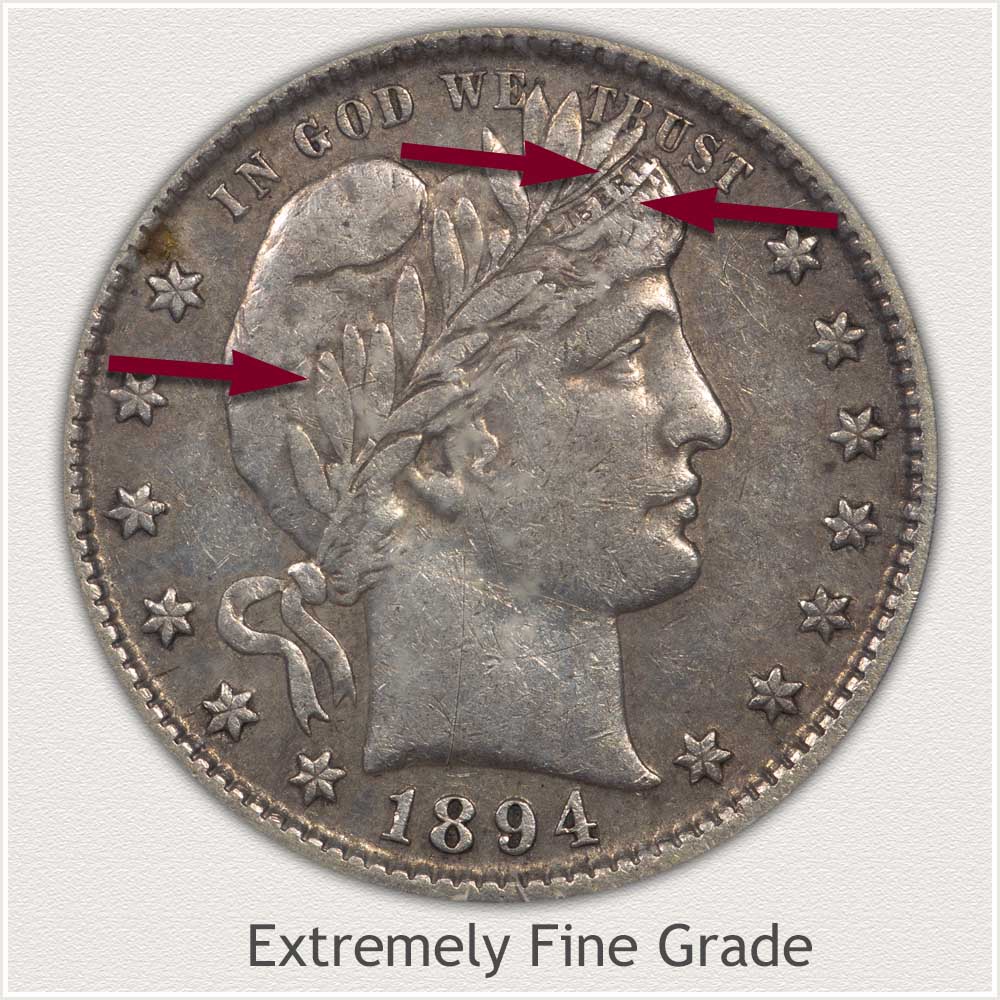 Barber Quarter Extremely Fine Grade