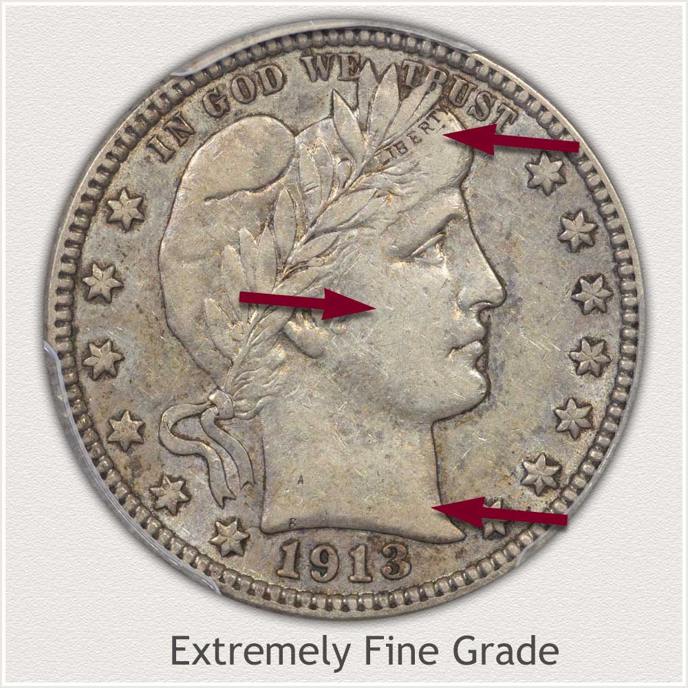 Barber Quarter Extremely Fine Grade