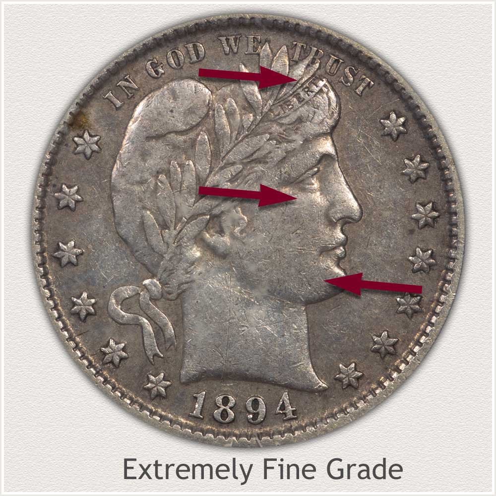 Barber Quarter Extremely Fine Grade