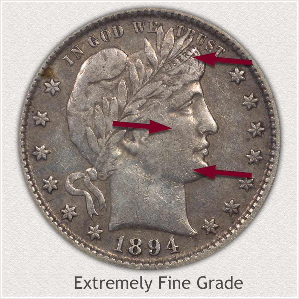 Barber Quarter Extremely Fine Grade