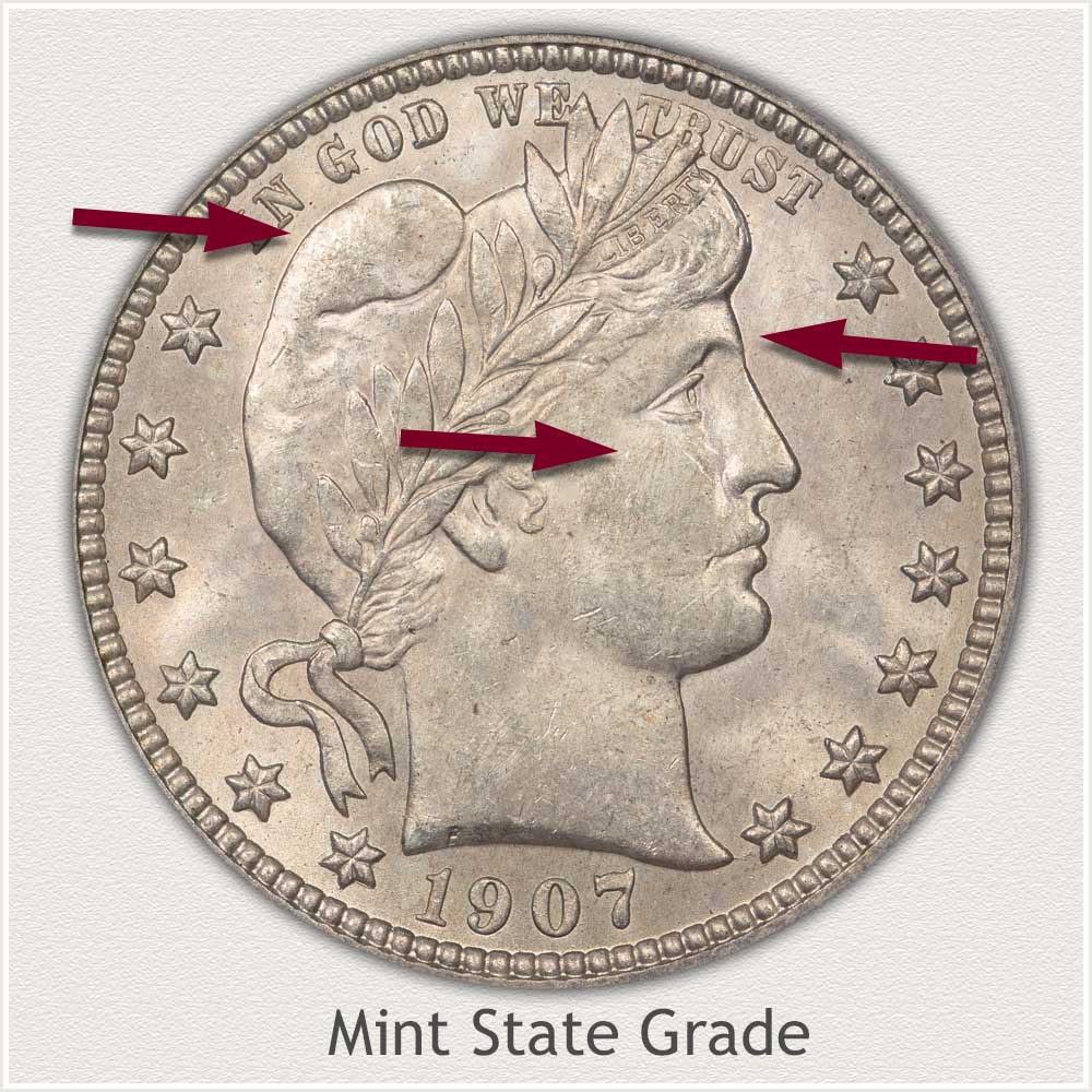 Barber Quarter Mint State Grade