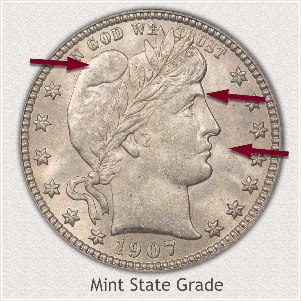 Barber Quarter Mint State Grade