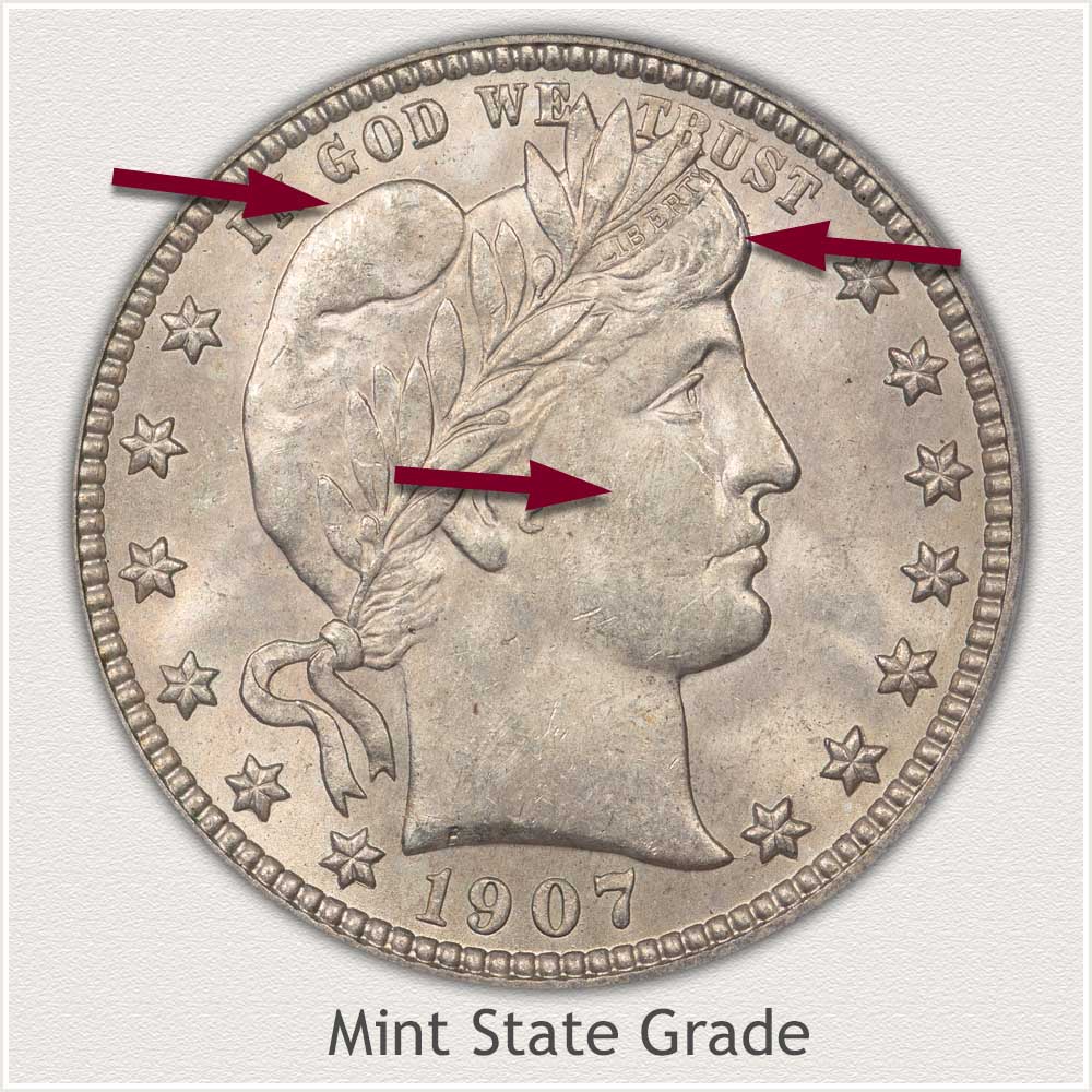 Barber Quarter Mint State Grade