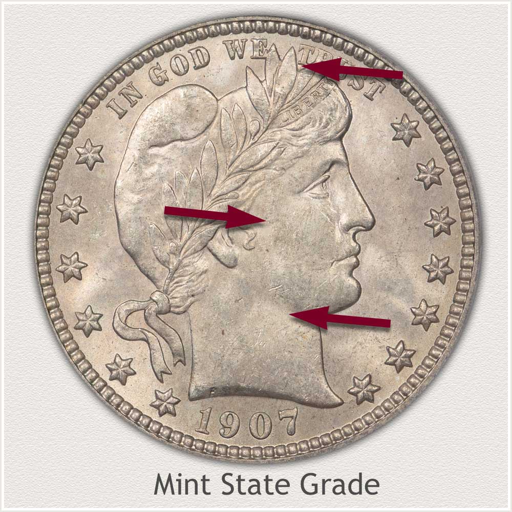 Barber Quarter Mint State Grade