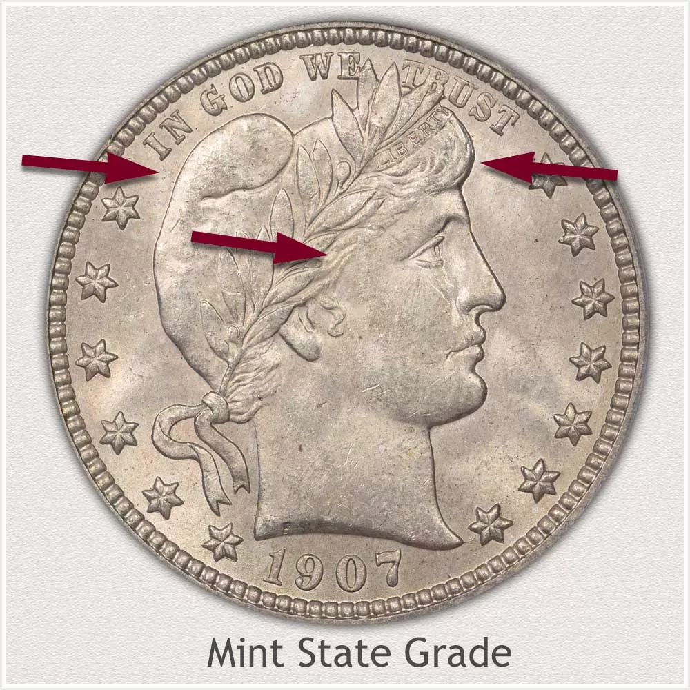 Barber Quarter Mint State Grade