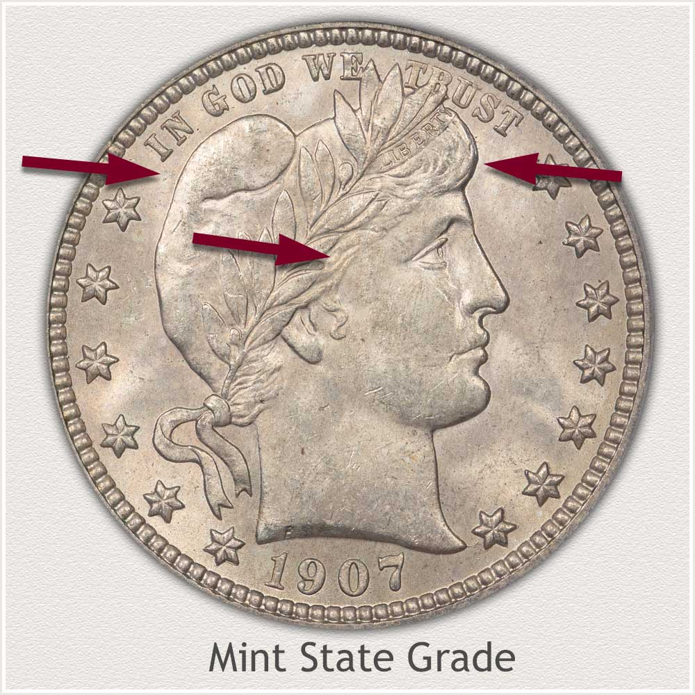 Barber Quarter Mint State Grade