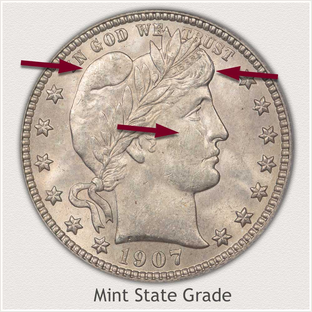 Barber Quarter Mint State Grade