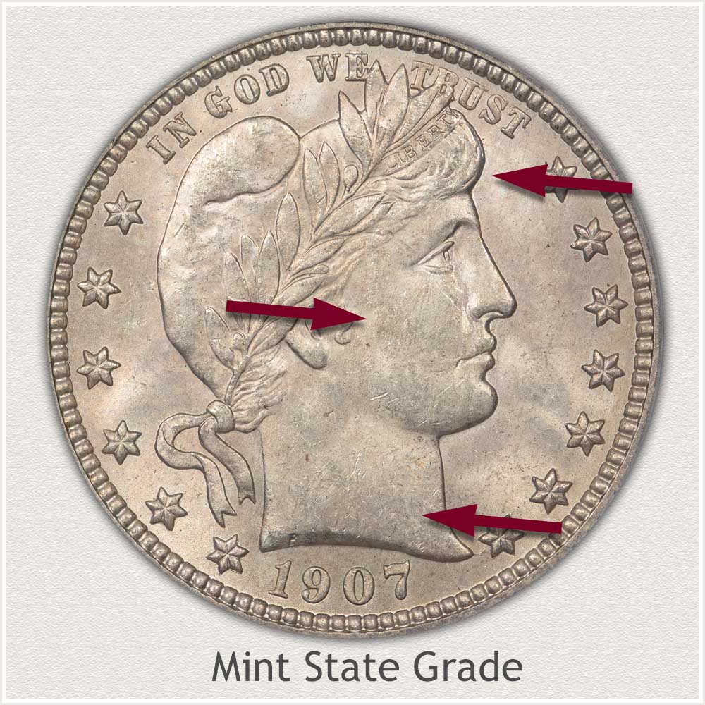 Barber Quarter Mint State Grade