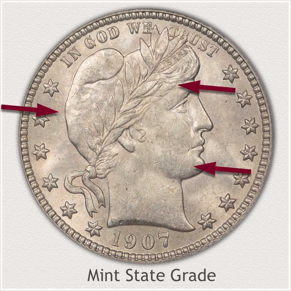 Barber Quarter Mint State Grade