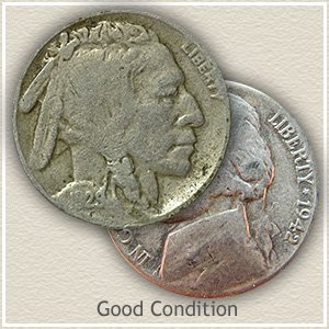 Buffalo and Jefferson Nickel Good Condition