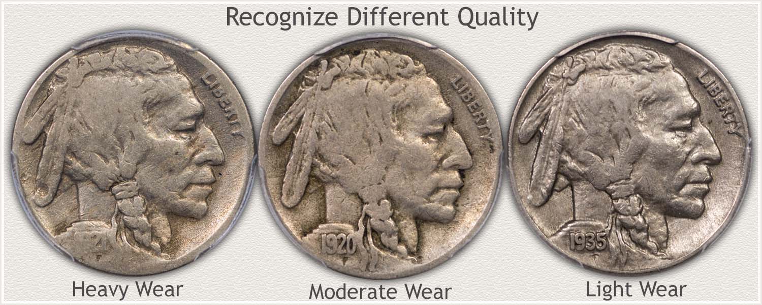 Buffalo Nickels in Good, Fine, and Extremely Fine Grades