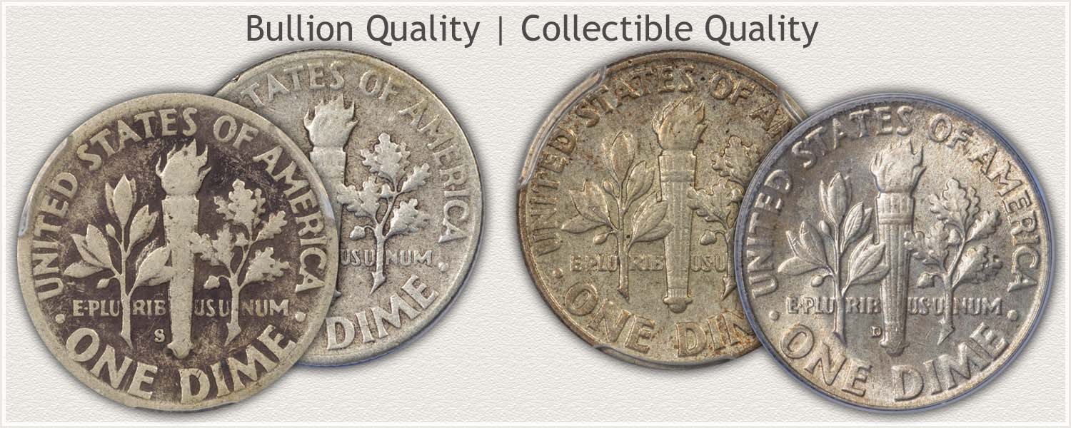 Collectible Quality and Bullion Quality Roosevelt Dimes