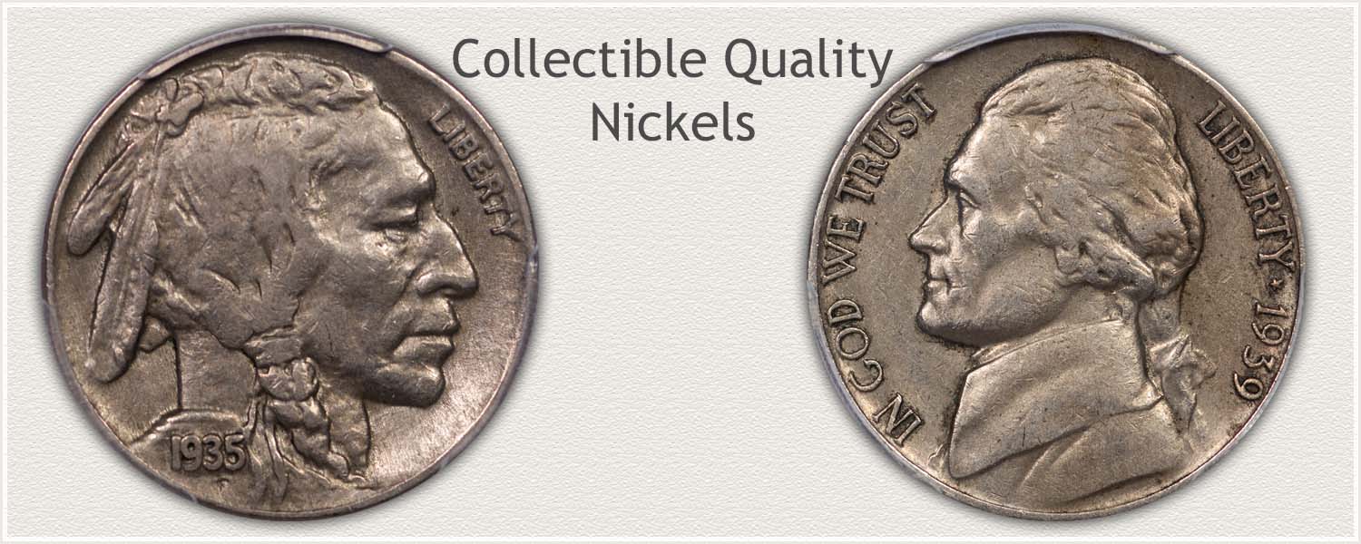 Buffalo and Jefferson Nickels Lightly Circulated