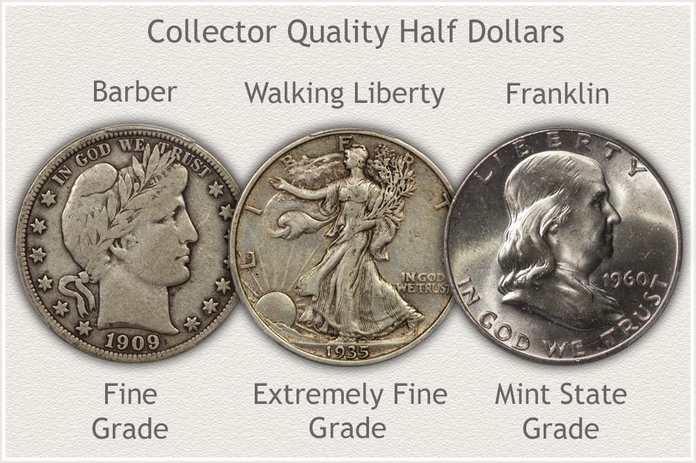 Collector Grade Half Dollars: Barber, Walking Liberty, and Franklin Half Dollars