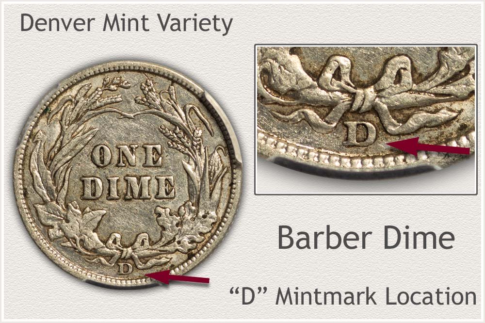 D Mintmark Barber Dime