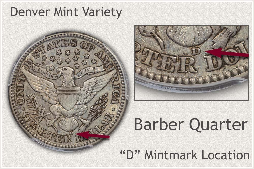 D Mintmark Barber Quarter