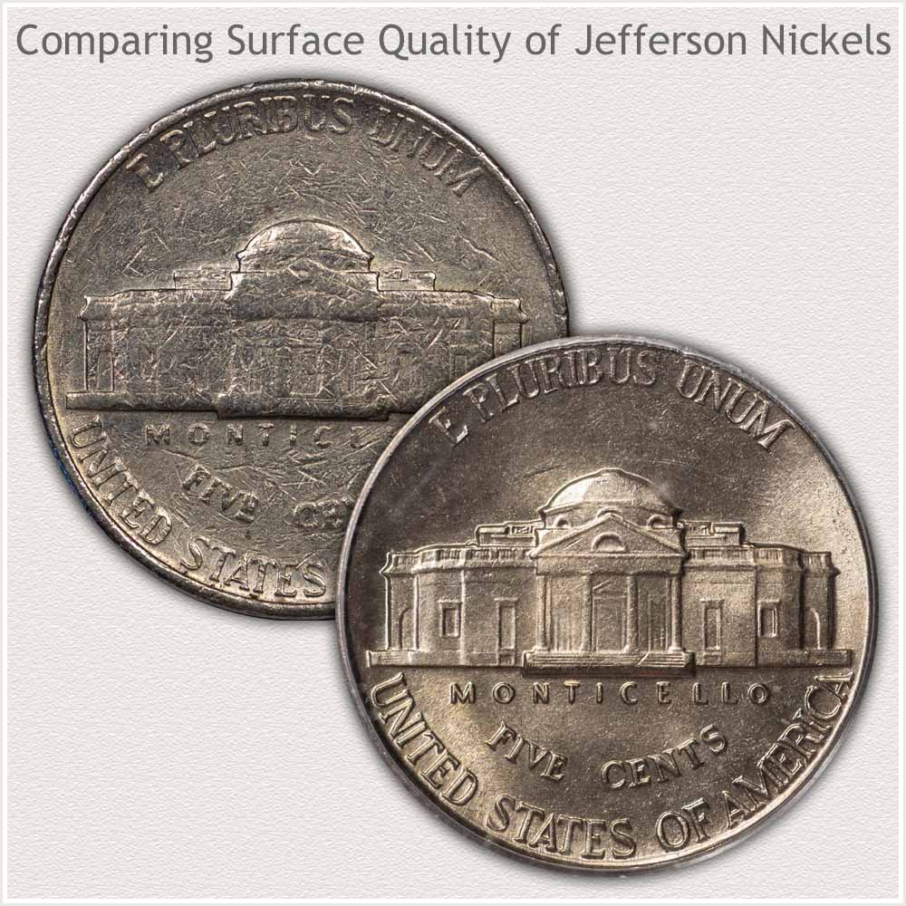 No Damage and With Damage Nickels