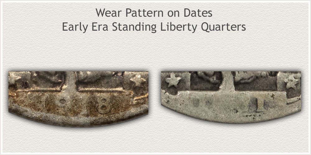 Wear of Dates on Early Standing Liberty Quarters