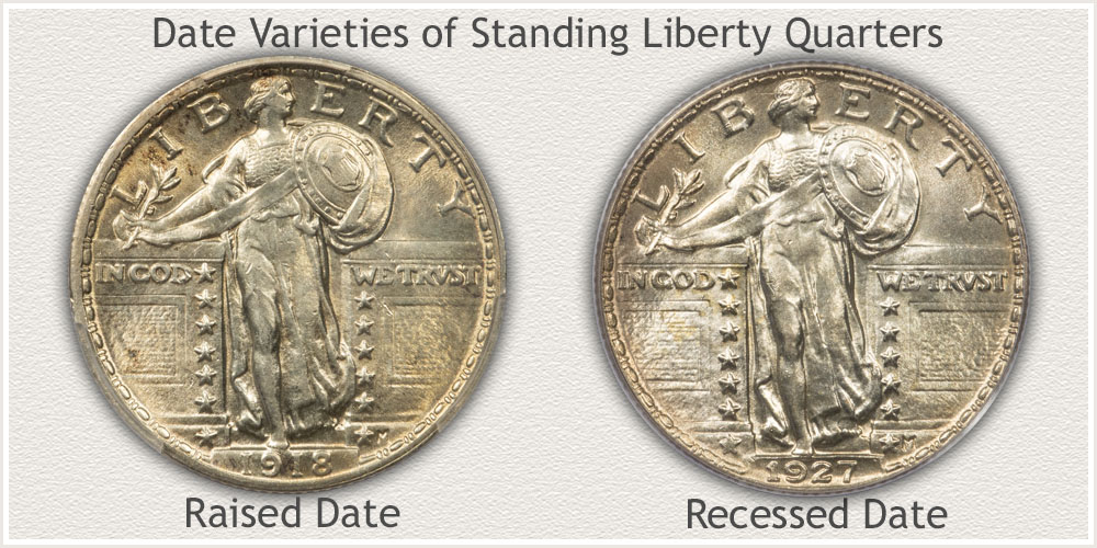 Date Varieties of Standing Liberty Quarters