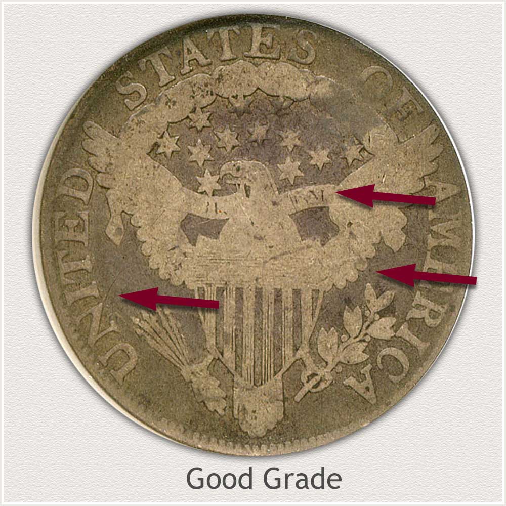 Reverse View: Good Grade Draped Bust Half Dollar