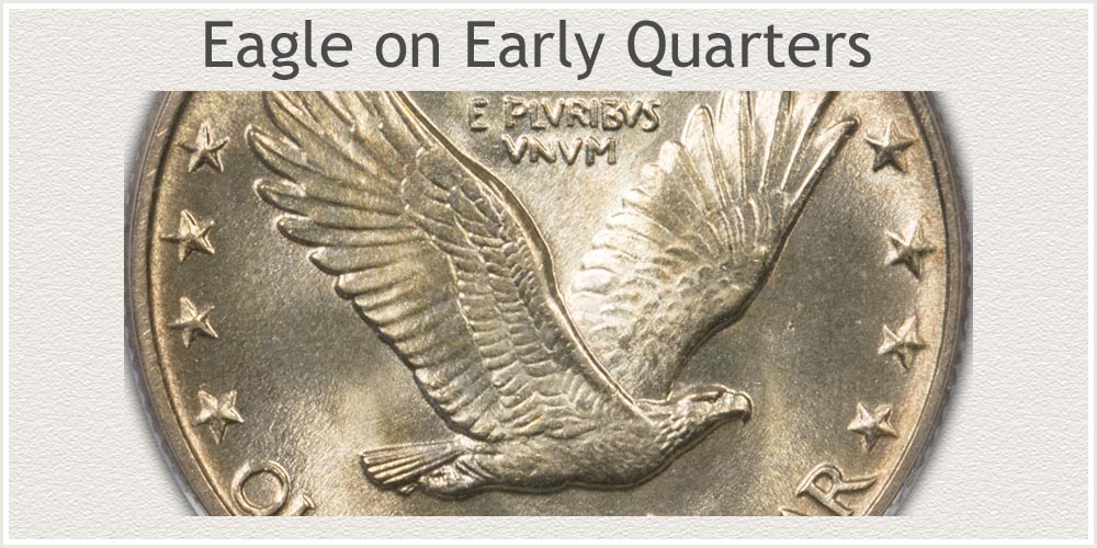 Close-Up of Eagle Reverse Standing Liberty Quarter