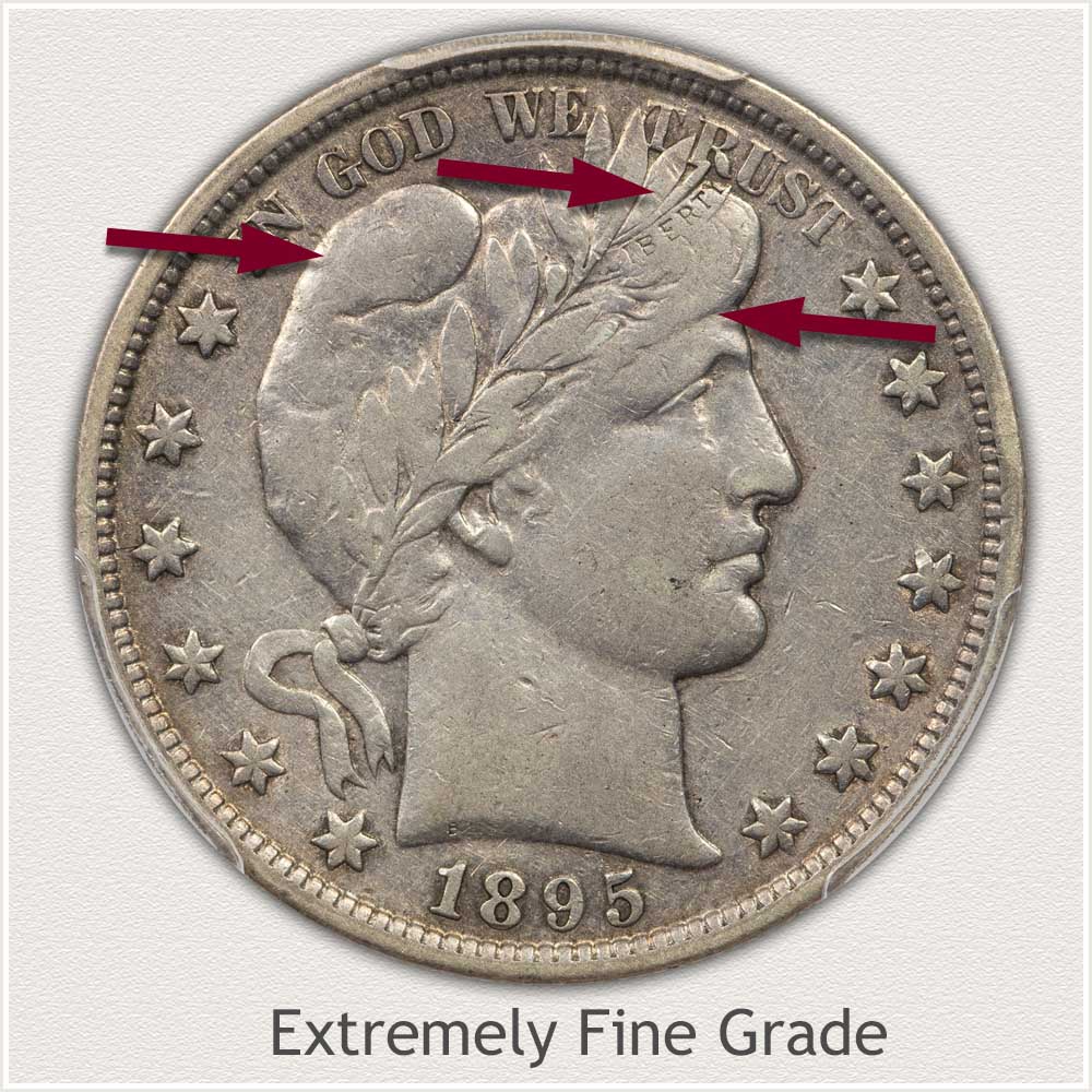 1895 Barber Half Dollar Extremely Fine Grade