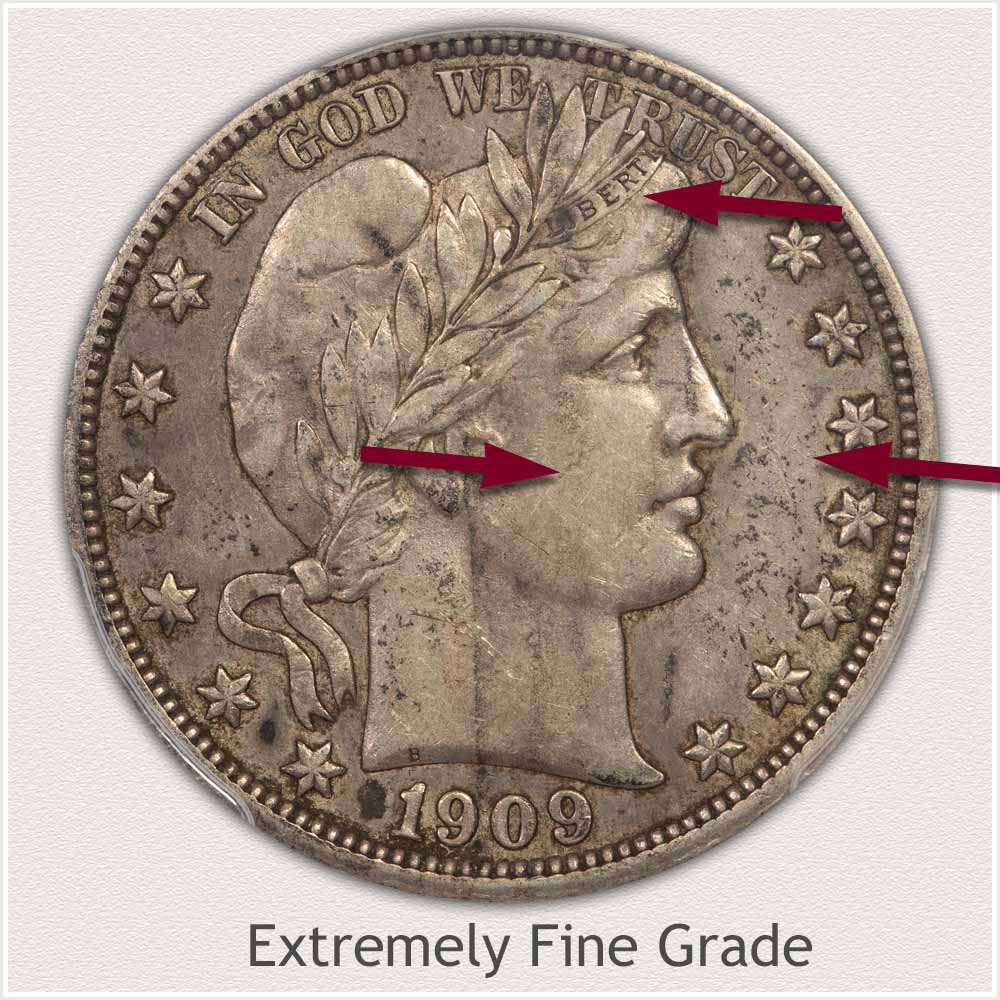 1909 Barber Half Dollar Extremely Fine Grade