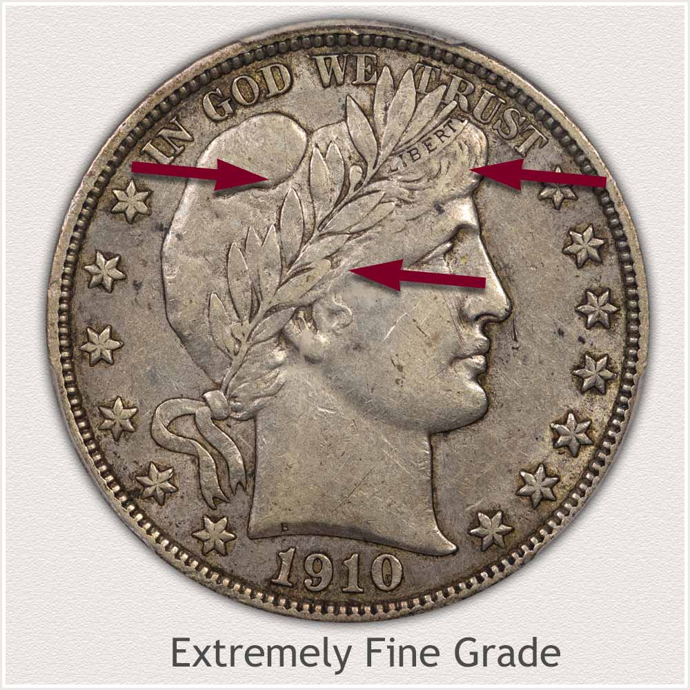 1910 Barber Half Dollar Extremely Fine Grade