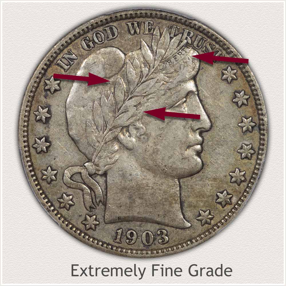 Barber Half Dollar Extremely Fine Grade