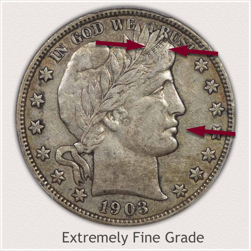 Barber Half Dollar Extremely Fine Grade