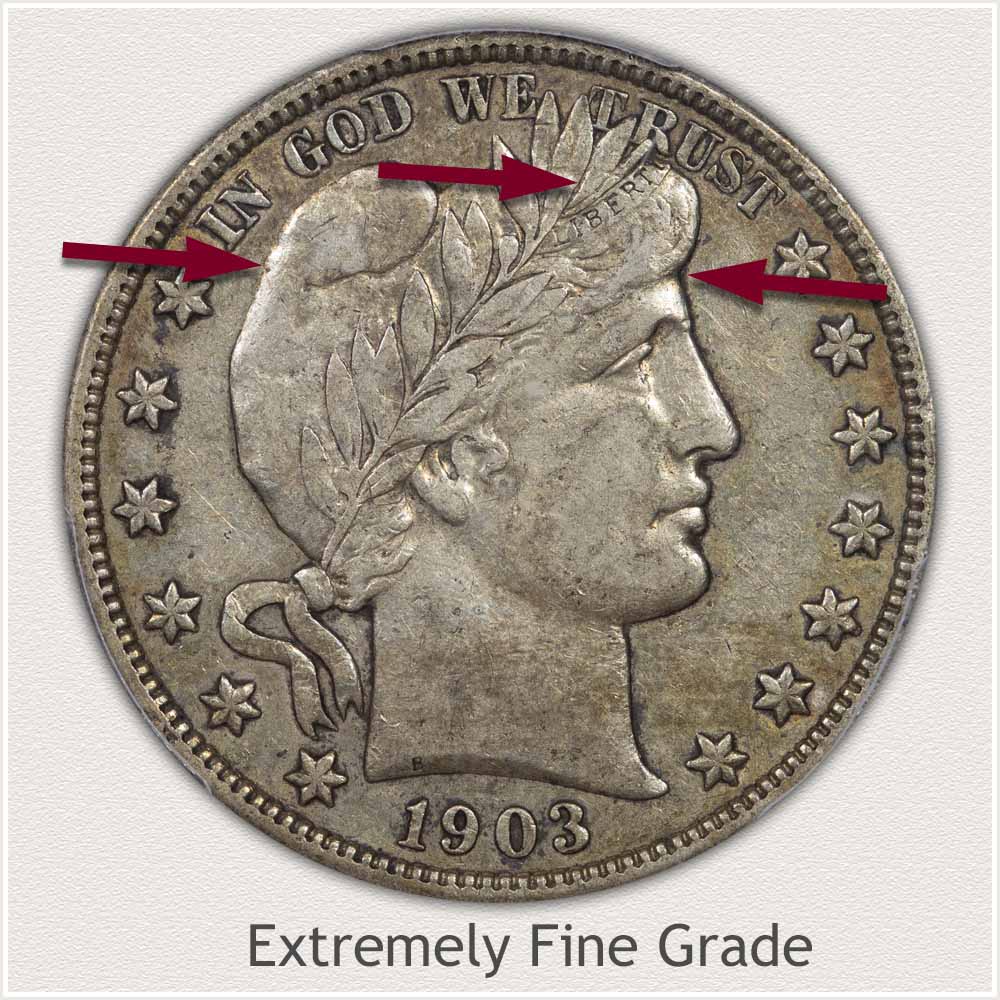 Barber Half Dollar Extremely Fine Grade