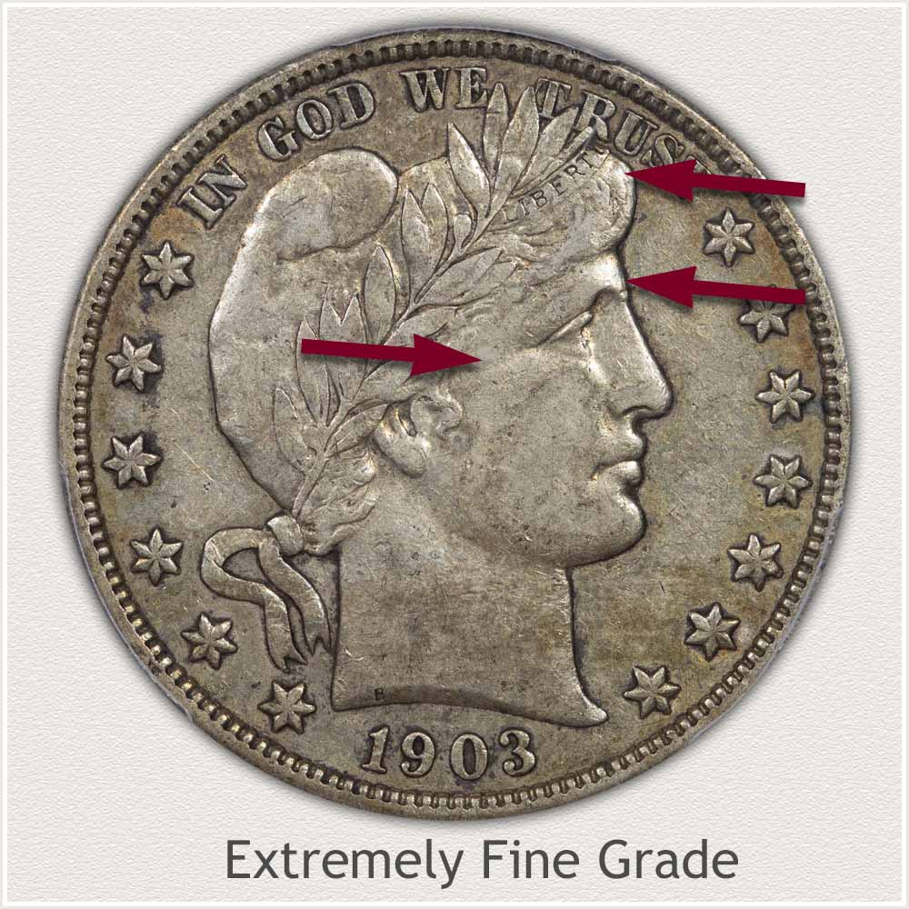 Barber Half Dollar Extremely Fine Grade