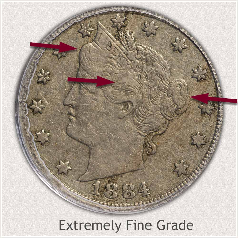Example Extremely Fine Grade Liberty Nickel