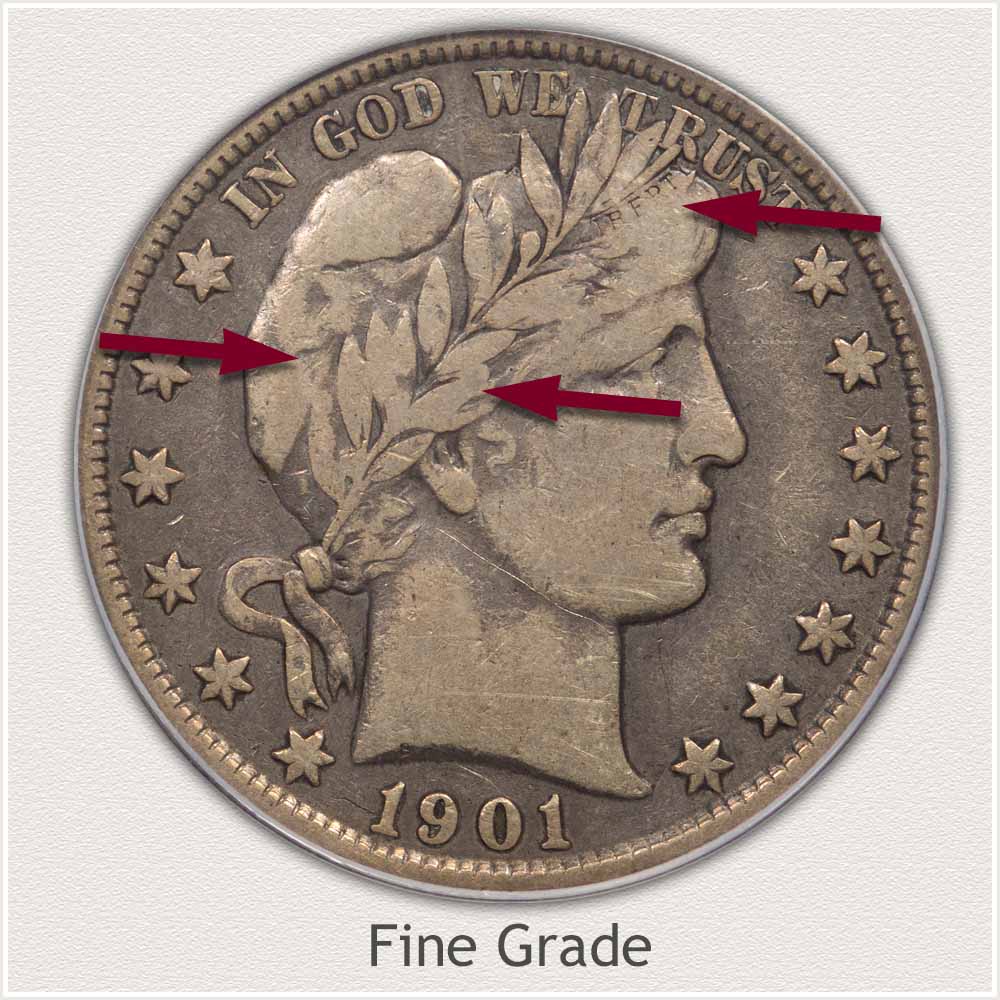 Fine Grade 1901 Barber Half Dollar