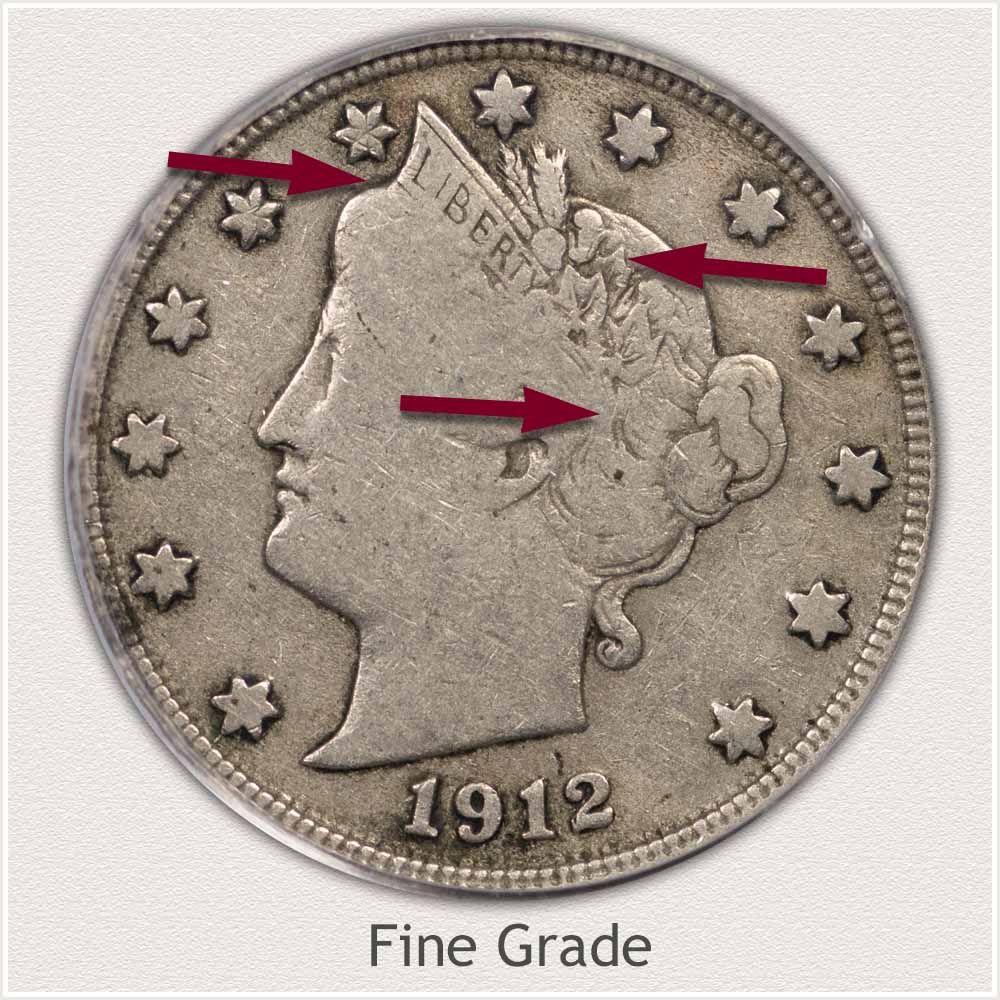 Fine Grade 1912 Liberty Nickel