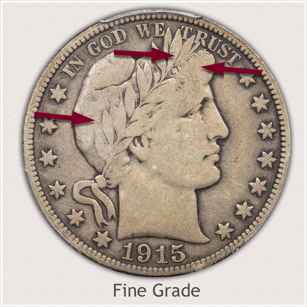 Fine Grade 1915 Barber Half Dollar