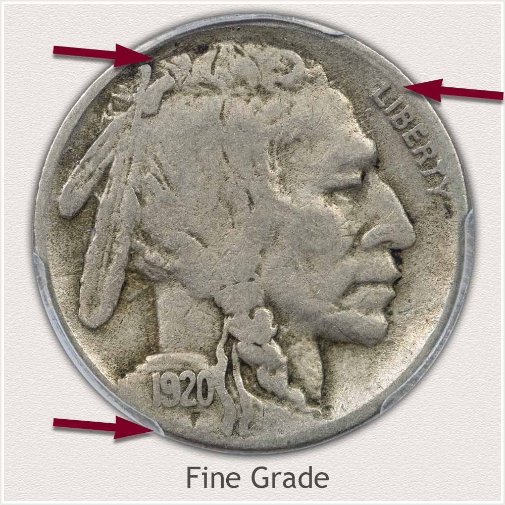 Example of a Fine Grade 1920 Buffalo Nickel