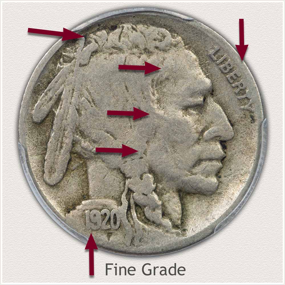 Example of a Buffalo Nickel in Fine Grade Condition