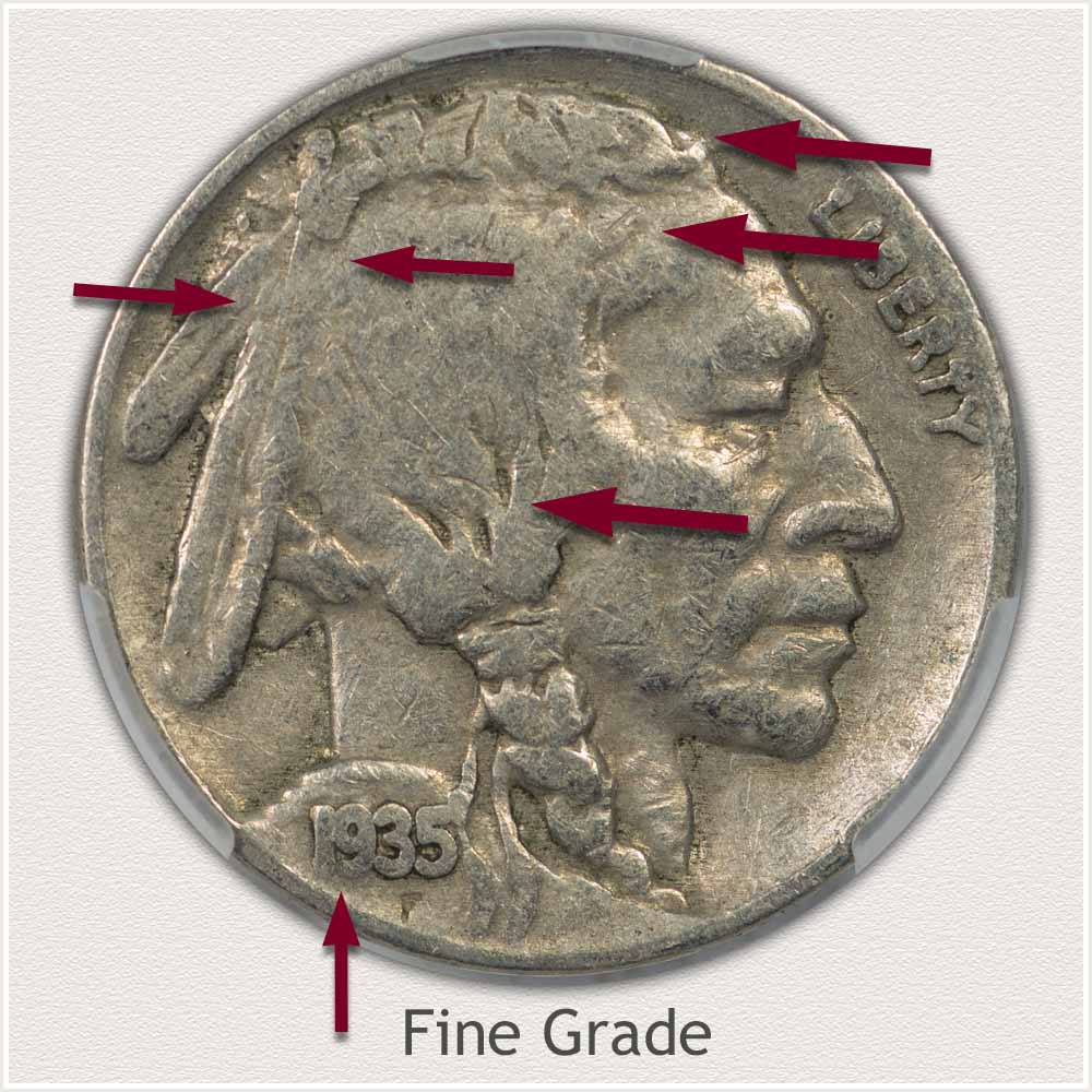 Example of a Professionally Grade Fine Condition Buffalo Nickel