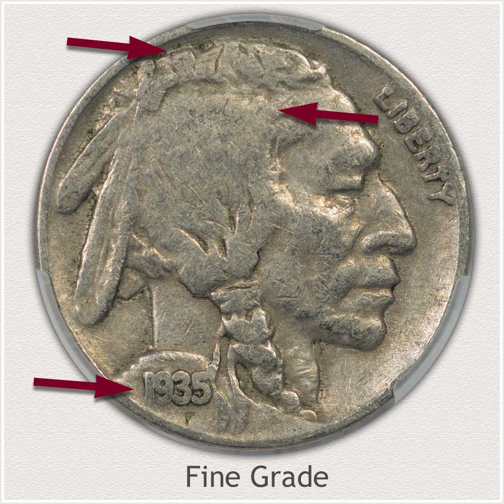 Example of a Fine Grade Buffalo Nickel
