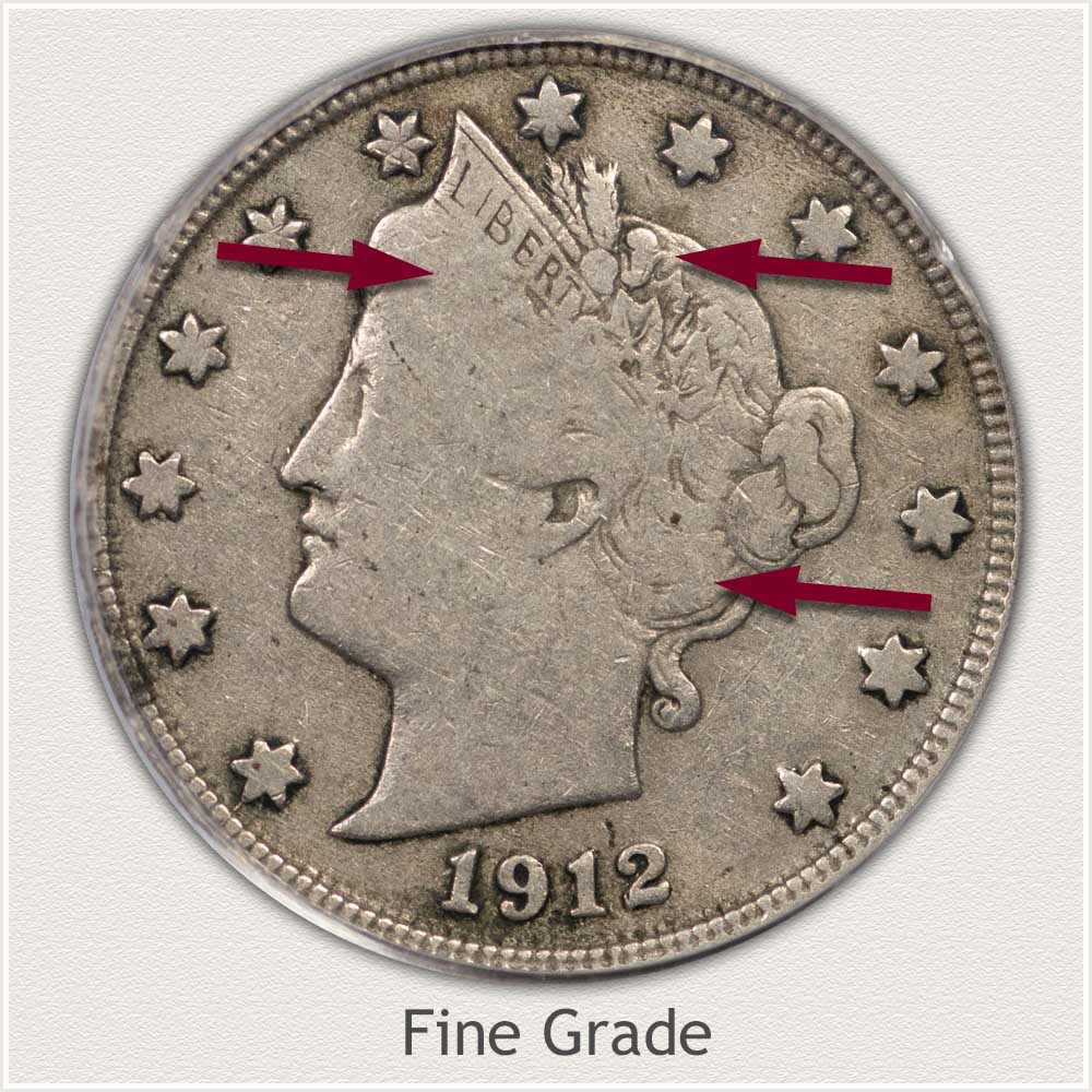 Grading Image of Liberty Nickel in Fine Grade Condition