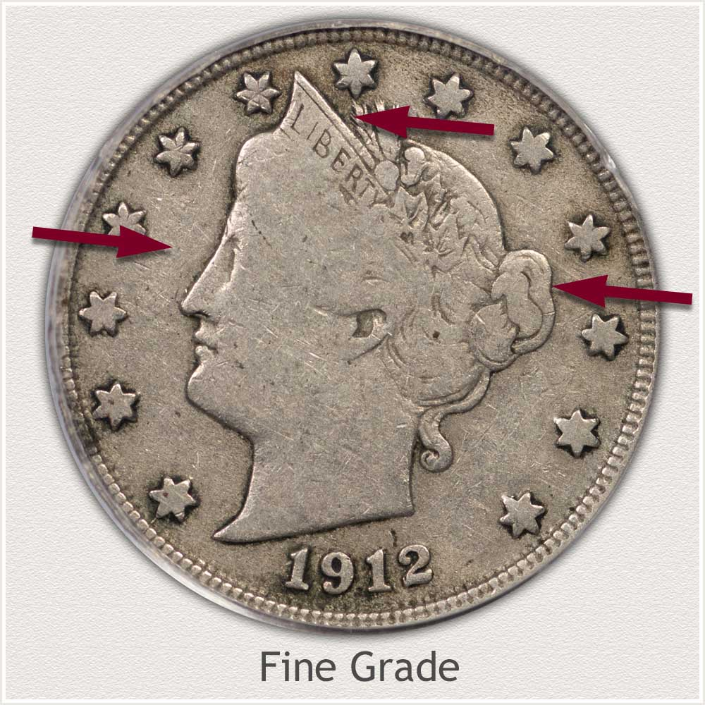 Liberty Nickel Example in Fine Grade Condition