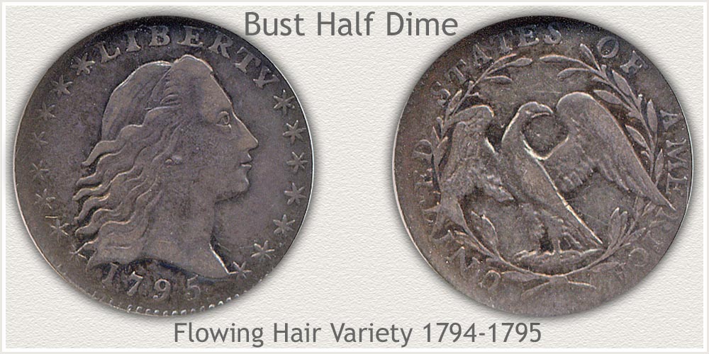 Obverse and Reverse Flowing Hair Half Dime