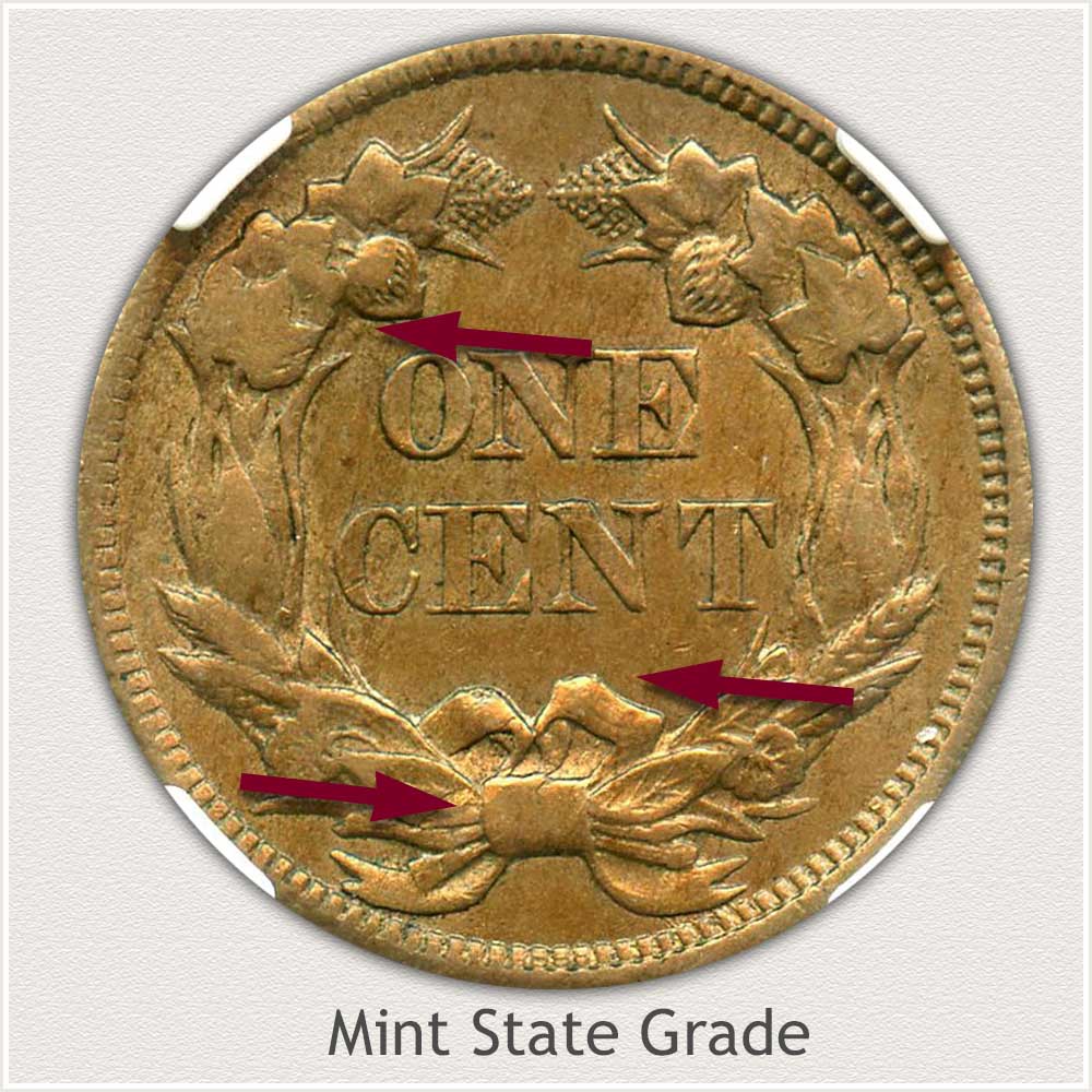 Reverse View: Mint State Grade Flying Eagle Penny