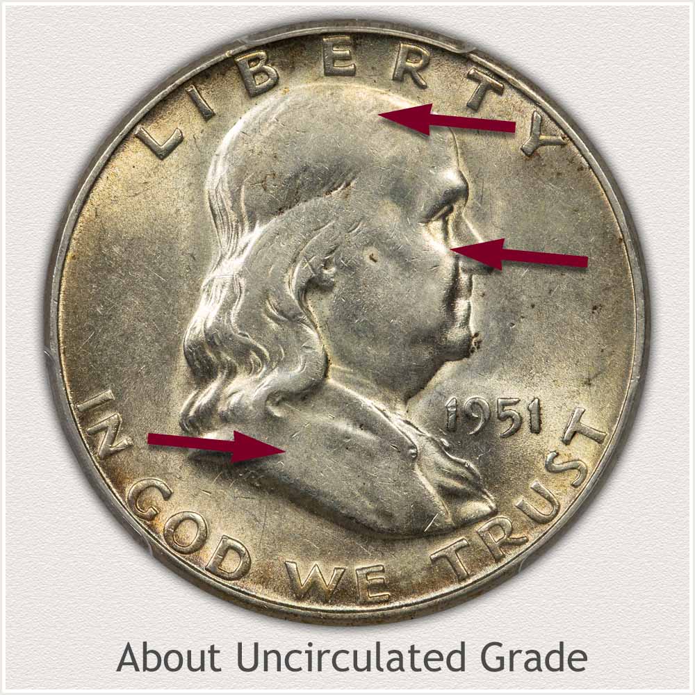 Franklin Half Dollar About Uncirculated Grade