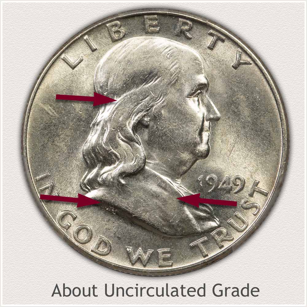 Franklin Half Dollar About Uncirculated Grade